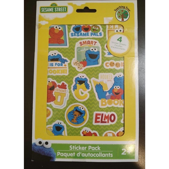 Retired 5 Pack Sesame Street Teaching Tree Sticker Pack New Sealed 4 per pack - Picture 1 of 1